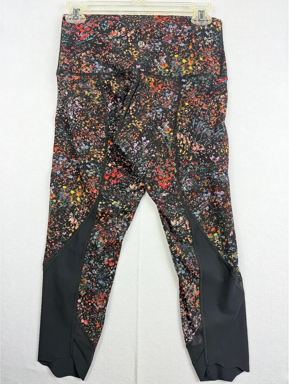Lululemon Wunder Under Crop Scallop Flowerescent Multi Floral Leggings Size 8